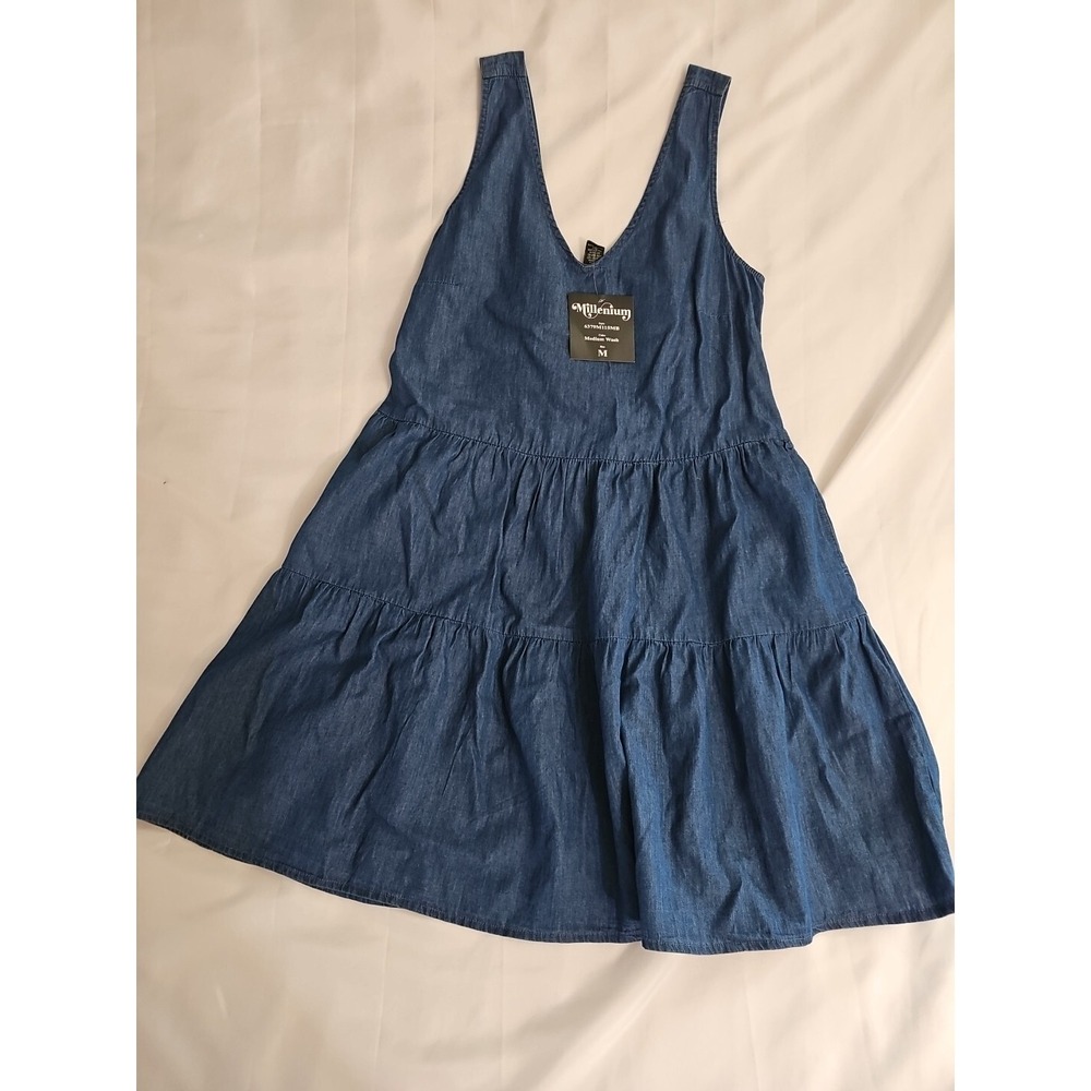 New Millenium Blue Jean Jumper Dress Women's M